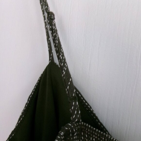 New Blue Rain Olive Green Skater Dress Francesca's NWT XS / S Spaghetti Straps - Picture 7 of 9